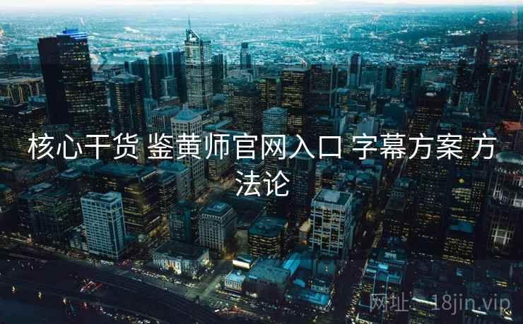 核心干货 鉴黄师官网入口 字幕方案 方法论 第1张 核心干货 鉴黄师官网入口 字幕方案 方法论 第1张